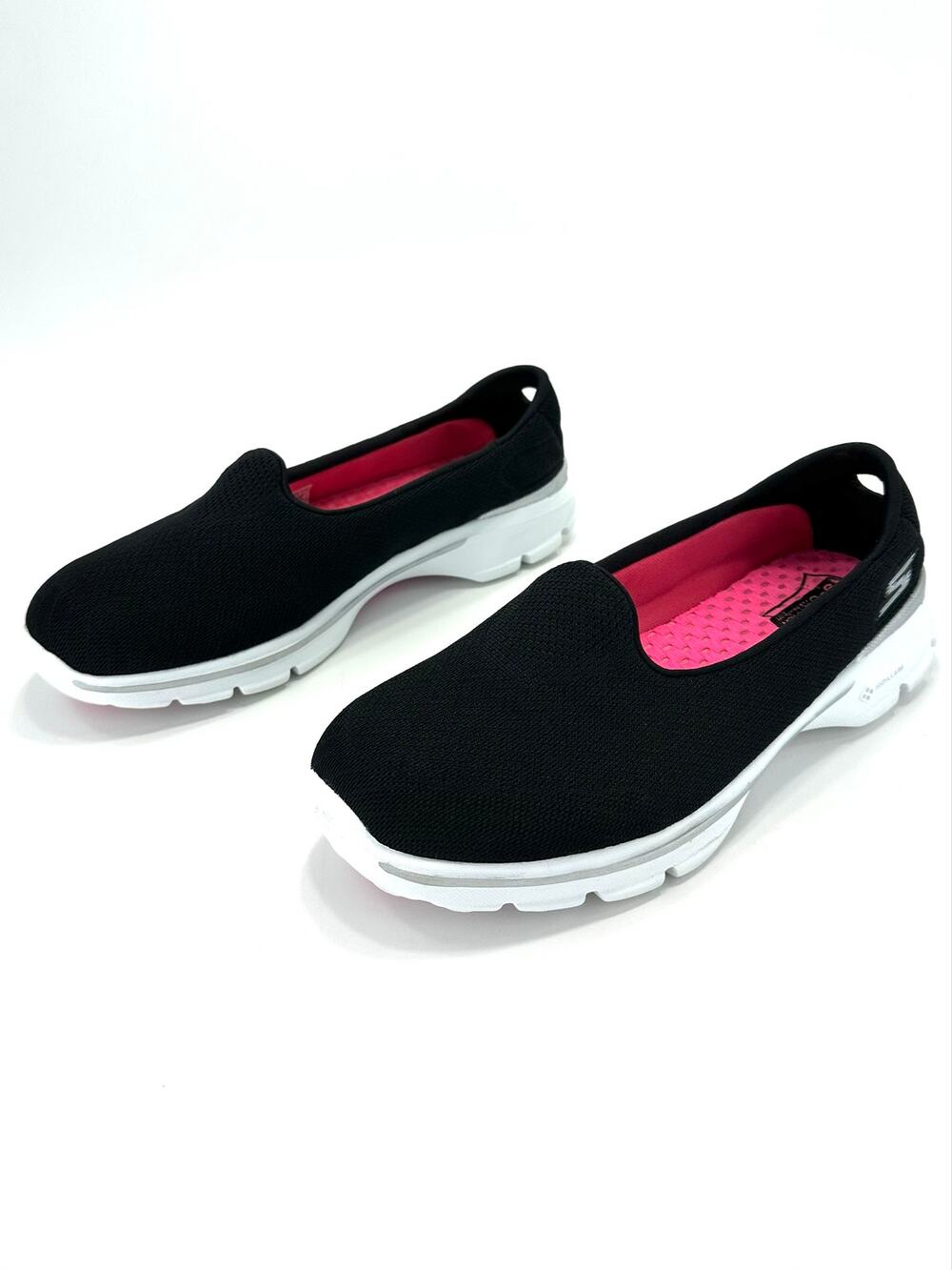 Skechers Go Pilars Comfort Flats/Sneakers Sz 8 Black Fabric Flexible Lightweight